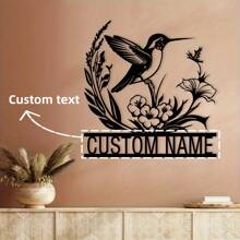 HELLOYOUNG 1pc Aangepaste Metalen Vogel En Bloem Muurdecoratie. Schattig Huisdier Koe Gepersonaliseerd Logo. Boerderij Stijl Decor. Metalen Vogel En Bloem Kunst. Aangepaste Naam Muurdecoratie Voor Porch, Tuin En Cadeau. Muurkunst Decor Woonkamer/Kantoor Metalen Kunstwerk Gepersonaliseerd Bord/Boerderij Bord/Tuin Decor