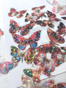 20 张/包 闪亮金色蝴蝶 PET 贴纸 - 均碼 - 查看 3