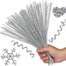 超值装 150 件闪亮金属丝扭条、闪光管道清洁器、11.81 英寸 DIY 工艺用品，适用于创意项目，附赠 1 根胶棒，圣诞闪光金属丝扭条，适用于艺术、工艺品、缝纫 - 彩色 - 查看 17