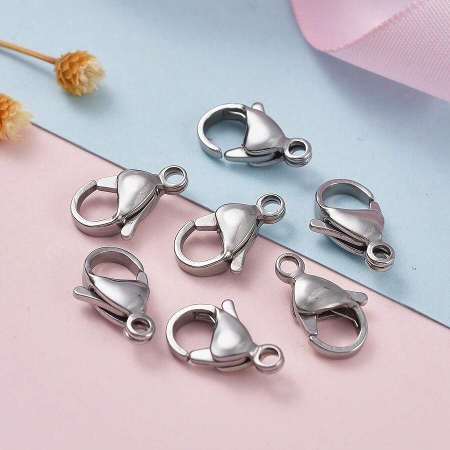 1020pcs 304 Stainless Steel Lobster Claw Clasps Parrot Trigger Clasps