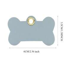1 pieza Etiqueta personalizada con forma de hueso PU simple para collar antipérdida de mascotas, con etiqueta colgante PU personalizado con nombre, collar universal con etiqueta de identidad antipérdida con forma de hueso para gatos y perros, regalo de Acción de Gracias Y2K