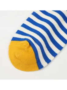 4pcs/Set Contrast Striped Comfy Breathable Soft Stylish All-Match Mid-Calf Socks For Women, Suitable For All Seasons Everyday Wear - Multicolor - View 5