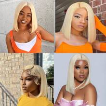 Short Bob Wigs 613 Blonde Bob Wig Human Hair 13X4 HD Lace Front Wigs Human Hair For Women 180% Density 8-16INCH Blonde Short Bob Wig