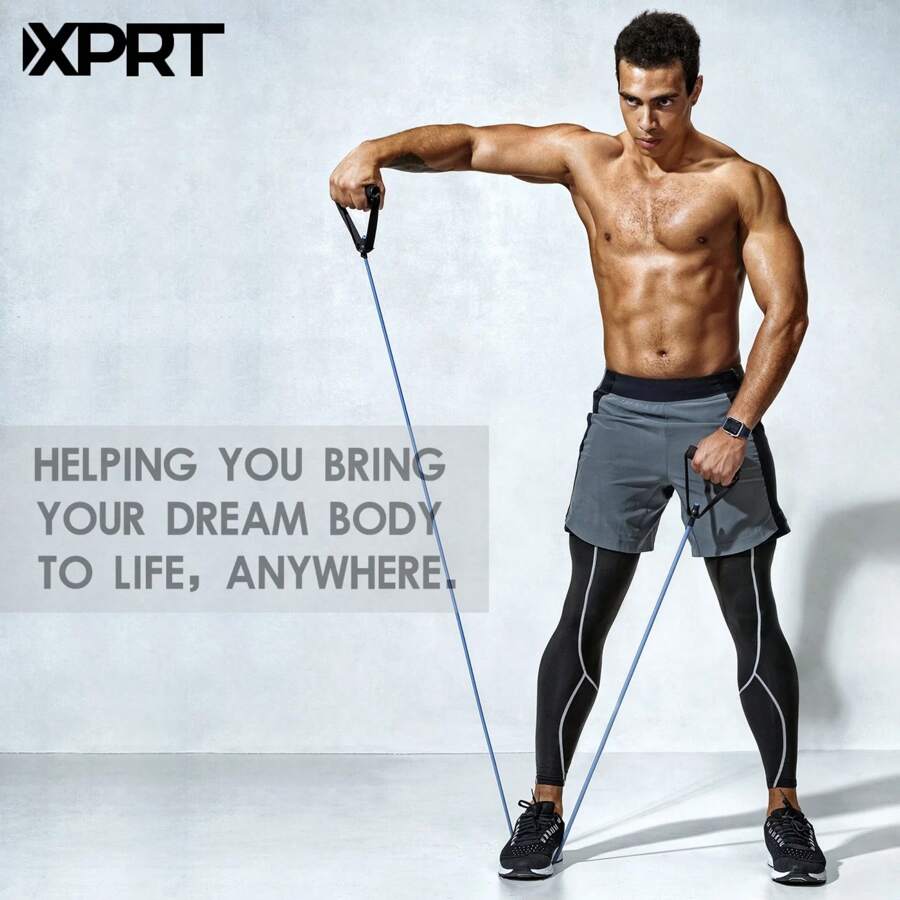 XPRT Fitness Single Resistance Band Home Gym Exercise Band With Handles