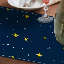 1PC Christmas Table Runner, Blue Sky Christmas Table Runner, Seasonal Christmas Eve Christmas Kitchen Table Decoration Outdoor Family Party