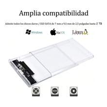 Gabinete Carcasa Disco Duro 2.5 Usb 3.0 Sata Case Externo - transparente - Ver 3