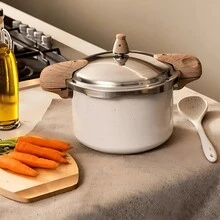 Brinox 5.4 Liters Ceramic Non-Stick Pressure Cooker With Induction Handle And External Closure - 米色 - 查看 6