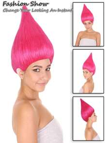 Fashion Short Straight Synthetic Wig, Colors Include Red, Pink, Green, Purple, Orange, Blue, Yellow, Gray, Silver, Suitable For Holiday Fashion Looks, Adjustable Pixie Doll Wig, Fit For Women And Men Anime Cosplay, Soft Colors Suitable For St. Patrick's Day, Fit For All Ages, One Size Fits All (Production Batches May Vary In Hairstyle Fixation, Please Be Cautious When Taking Photos) - Multicolor - View 17