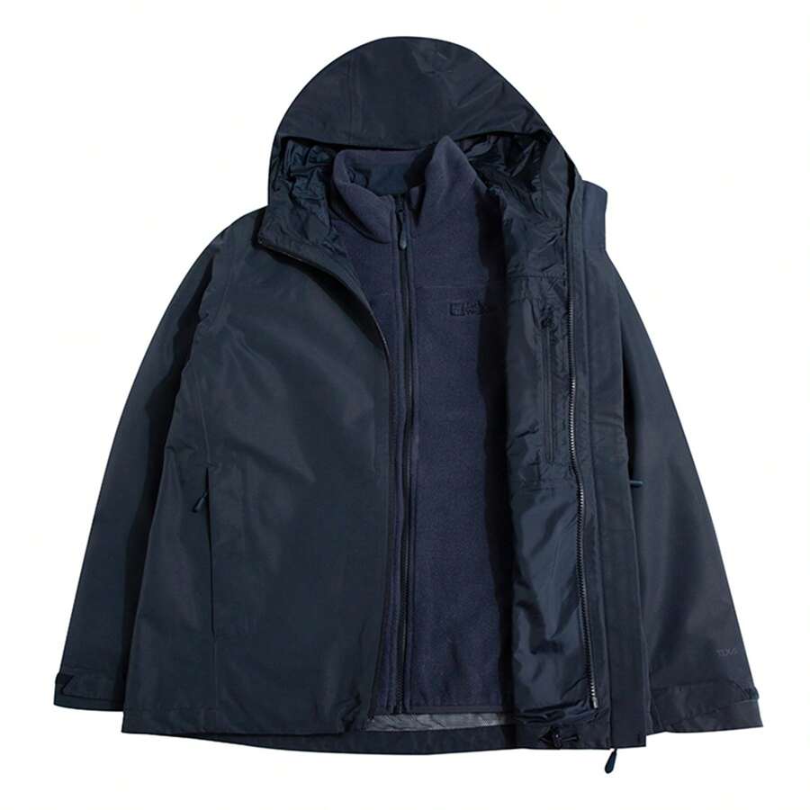 Jack Wolfskin Men's Sports Outfit Outdoor Fitness Running Fleece 3-In-1 Jacket, Model: 5031981-1010