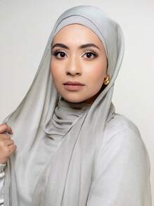 1件装女士柔软透气纯色薄款穆斯林头巾/头巾，宽边设计（轻薄柔软莫代尔面料），适合搭配连衣裙