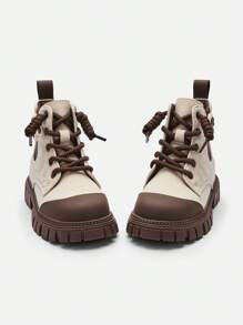 Balabala 儿童靴子 女童复古中筒靴，2024 年时尚多功能冬靴 - 棕色 - 查看 5