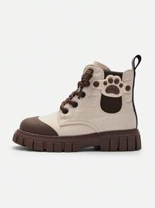 Balabala 儿童靴子 女童复古中筒靴，2024 年时尚多功能冬靴 - 棕色 - 查看 3