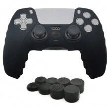 1 Set PlayStation 5 Controller Protective Case + 8pcs Joystick Caps, Anti-Slip, Anti-Drop, Anti-Dust, Anti-Scratch, Enhanced Gaming Experience
