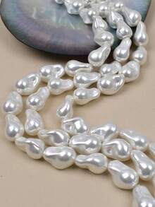 2/5 件/包优雅简约巴洛克不对称形状人造珍珠串珠适用于 DIY 手链项链珠宝配饰 - 不規則異形仿珍珠 - 查看 2