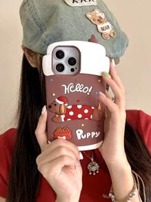 1pc Dachshund Dog Silicone Protective Case, Anti-Drop, Compatible With IPhone 13/13Pro/13ProMax/14/14Pro/14ProMax/15/15Pro/15ProMax/16/16Pro/16ProMax