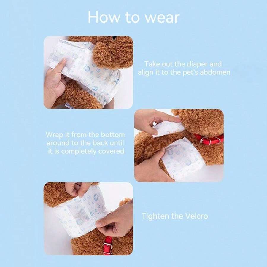 12pcs/Pack Disposable Pet Diapers, Dog Physiological Pants, Leak