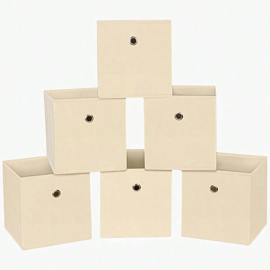 Hộp đựng đồ có thể gấp lại một gói, Hộp đựng đồ vải hình khối Hộp đựng đồ vải hình khối Giỏ đựng đồ, Thích hợp cho hộp đựng đồ gia đình Giá để đồ trong tủ quần áo, Ngăn kéo, Phòng tắm, Trang trí nhà cửa (Màu be) Quần âu Giày dép Quần jean Bốt Váy - Màu be - Xem 1