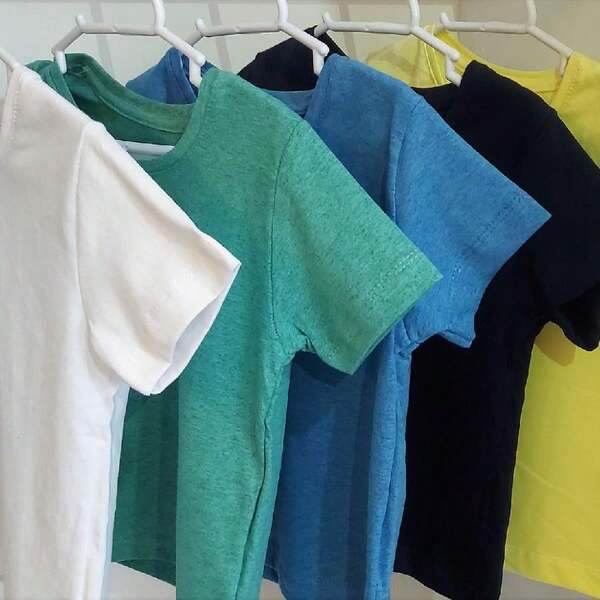 Kit 5 camisetas Infantil Camisa Menino 100% algodão Manga Curta