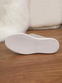 女式圆头毛领雪地靴，卷边针织设计，舒适保暖，适合日常穿着，户外雪地，办公室，校园，灰色雪地靴，新款秋冬款式 - 淺灰色 - 查看 5