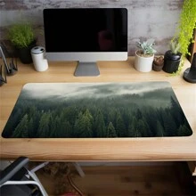 Forest Green Mouse Pad Aesthetic Design Keyboard Mat Large E-Sport Mouse Pads Rubber Stitched Edge 35.4x15.7 Inch Computer Mats For Desktop Perfect Gifts For Friends Back To School Gaming Mouse Pad Desk Accessories Office Supplies Office Office Desk Accessories Mousepad Mouse Pad For Desk - Multicolor - View 3