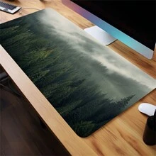 Forest Green Mouse Pad Aesthetic Design Keyboard Mat Large E-Sport Mouse Pads Rubber Stitched Edge 35.4x15.7 Inch Computer Mats For Desktop Perfect Gifts For Friends Back To School Gaming Mouse Pad Desk Accessories Office Supplies Office Office Desk Accessories Mousepad Mouse Pad For Desk - Multicolor - View 4