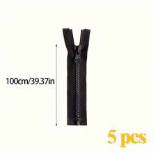 5/10 件 #5 树脂塑料拉链自动锁拉链侧边 19.68-39.37 英寸黑色大齿拉链适用于夹克外套服装配件 - 10 pcs 黑色 - 查看 13