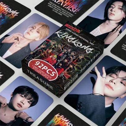 60 tarjetas LOMO + 32 pegatinas, tarjetas fotográficas de alta definición, álbum, mercancía de conciertos, artículos de fans, pequeños regalos, coleccionables, regalos de Navidad y San Valentín para fans de TEUME Trea Kingkong Kpop