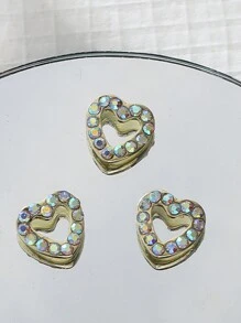 novani 3 Pcs/Box Shining Tooth Gems Hollow Heart Full Of Rhinestones Teeth Inlaid With Focus Stone Tooth Jewelry INS Style Niche Hot Girl Y2K Style Valentines,Mom,Mother,Mother's Day,Gift