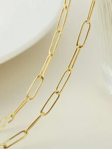 Magic Fish 1 件不锈钢扭链手链，时尚经典款式，适合男女日常佩戴 - 金黃色 - 查看 11