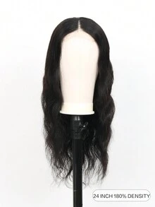 Tóc giả đóng ren Tóc thật 4x4 Body Wave Tóc giả ren phía trước trong suốt cho phụ nữ Tóc thật được nhổ sẵn với tóc con Mật độ 180 Không cần keo Màu tự nhiên - Tự nhiên & Đen - Xem 2
