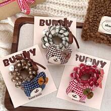 1 dây buộc tóc hình gấu kẻ sọc dễ thương mới, dây buộc tóc hoạt hình dễ thương cho bé gái, phụ kiện tóc đa năng - Nhiều màu - Xem 4