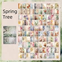 100 Pcs/Pack Vintage Painting Paper, Rich Pattern Memo Pads, Useful Stationery For Diary, Note Taking, Reminder - Multicolor - View 14