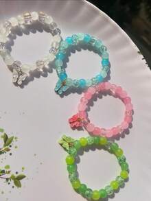 8 Vòng tay bướm hoa và ngọc bích phổ biến dành cho phụ nữ, hoàn hảo cho các bữa tiệc, ngày lễ và cuộc sống hàng ngày - Nhiều màu - Xem 4