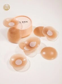 8 Coffee-Colored Silicone Nipple Stickers, Anti-Glare Bump Invisible Chest Stickers, Used In Wedding Suspender Evening Dresses, Washable And Reusable - Coffee Brown - View 13