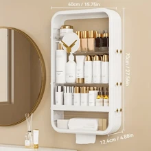 4 Tier Storage Rack Bathroom Cabinet Wall Shelf Home Decor Kitchen Organizer - 卡其色 - 查看 6