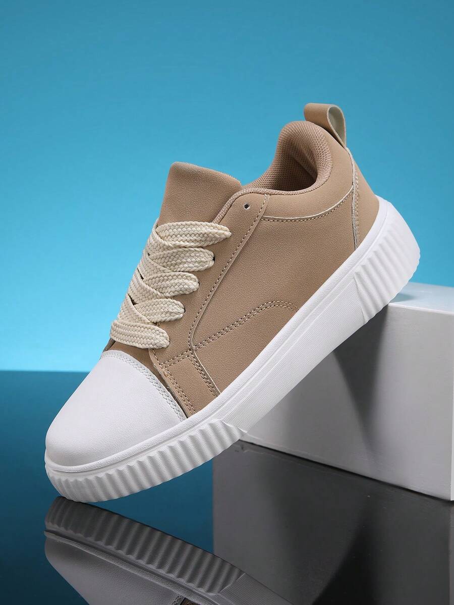 Giày thể thao thường ngày mới cho nữ, giày trượt ván, giày chạy bộ chống trượt - Màu Khaki - Xem 1