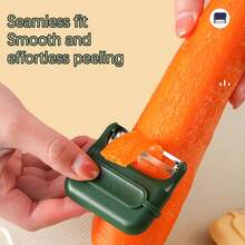 1 件磁性削皮器，家用多功能水果削皮器，蔬菜削皮器，便携易储存削皮器 - 顏色隨機發 - 查看 3