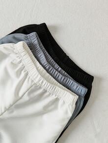 3 件套男童简约纯色贴花休闲九分裤套装，秋冬 - 彩色 - 查看 3