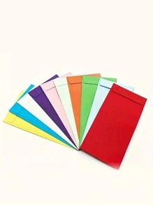 10-Color Simple Envelopes, Double Coated Paper & Kraft Paper Colorful Coin Envelopes For DIY Back To School