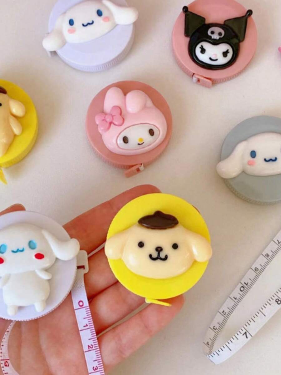 Sanrio Mini Cartoon Tape Measure Soft Ruler Retractable Compact Clothes