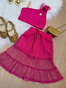 Children's Set Party Christmas New Year Long Skirt Mini Diva Blogger Vual Shine Luxury Butterflies Kids