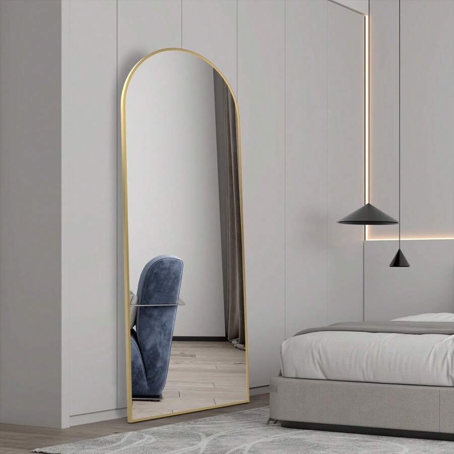 Miroir pleine longueur 162 cm * 53 cm, miroir de sol en arc avec