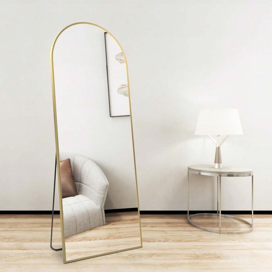 Miroir pleine longueur 162 cm * 53 cm, miroir de sol en arc avec