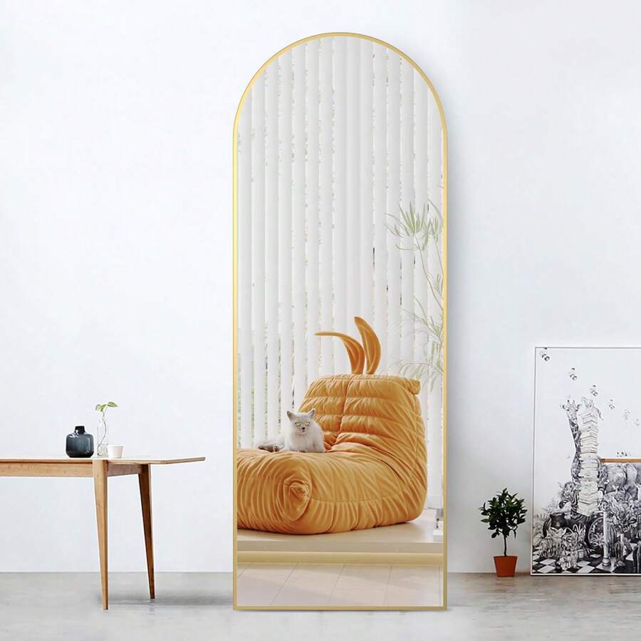 Miroir pleine longueur 162 cm * 53 cm, miroir de sol en arc avec