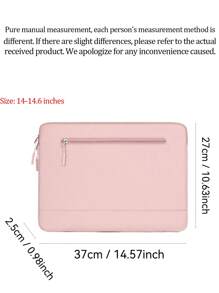 Bolsa de Proteção para Caderno e Tablet com Bordado de Texto, Cor Sólida Simples e Elegante, Grande Capacidade de Armazenamento, Portátil para Viagens, Trabalho, Deslocamento, Armazenamento de Cadernos de Estudante