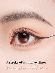 1 pieza Pincel delineador de ojos y pincel de maquillaje de cejas de boutique para mujer, pincel delineador de ojos de boutique, pincel de maquillaje simple, pincel delineador de ojos para principiantes que llega hasta la sombra de ojos, encubierto, para delinear los ojos de forma natural