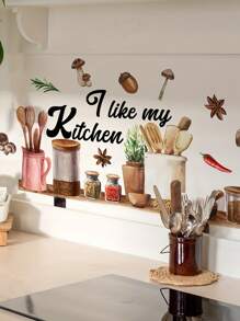 One Piece Home Decorations Kitchen Decoration, Self-Adhesive Wall Sticker, Wall Art, Suitable For Kitchen, Bedroom And Living Room Decoration, Stickers, Wall Decal, Vinyl Decal For Home Decorations, Spring Decoration Items Refresh Your Home, Rama Decoration Stickers Gifts Birthday Graduation - Multicolor - View 5