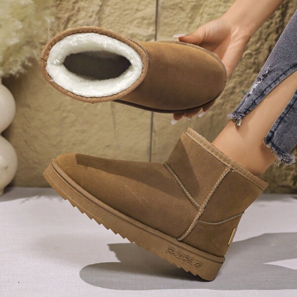 Botas de nieve con forro térmico grueso, nuevas llegadas de invierno, botas cortas coreanas de moda con estilo grueso Ins, de exportación transfronteriza
