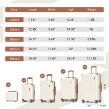 Joyway Melalenia - 7 件行李套装 ABS 硬壳旋转行李箱 - 带旋转轮和 TSA 锁行李箱旅行箱手提箱手提箱耐用旅行行李箱 - 米色 - 查看 7