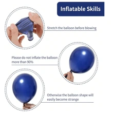 Bóng bay màu trắng ngọc trai 5 inch, 10 inch, 12 inch và 18 inch, Bóng bay màu trắng mờ, Bóng bay cao su tròn màu trắng ngọc trai, Bóng bay màu cổ điển Thích hợp cho đám cưới, sinh nhật, kỷ niệm Giáng sinh, tiệc theo chủ đề nền trắng, đồ trang trí hình vòm - Màu xanh hải quân - Xem 10